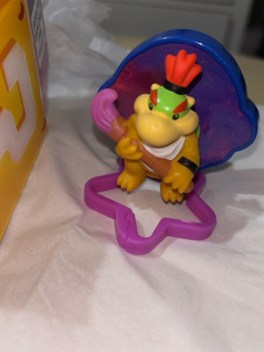 Bowser Jr. Toy Figure with Purple Star Stand